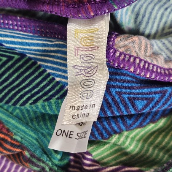 LulaRoe Leggings Womens One Size Multicolor Geometric Butter Soft Yoga Pants - Picture 5 of 8
